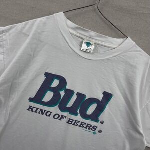 Bud King of Beers T-Shirt Mens XL White Vintage 1993 Graphic